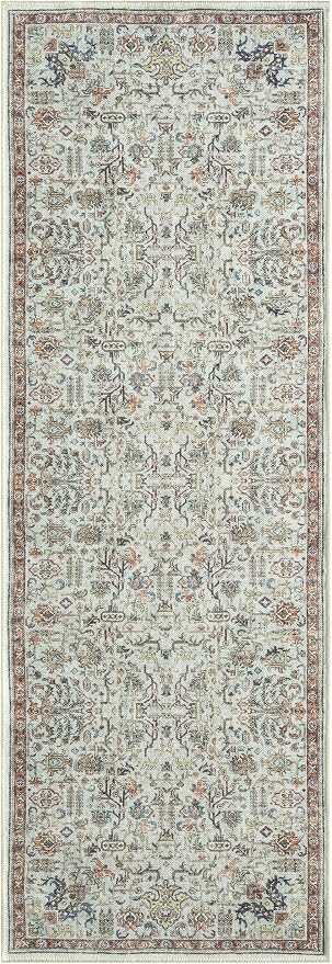Keen Home Design 30"x120" Rug - Machine Washable Runner Rug with Non-Slip Backing, Ideal for Hallway, Entryway, Kitchen, Laundry Room - Vintage, Easy Clean, Durable, Low Pile - (2'6" x 10')
