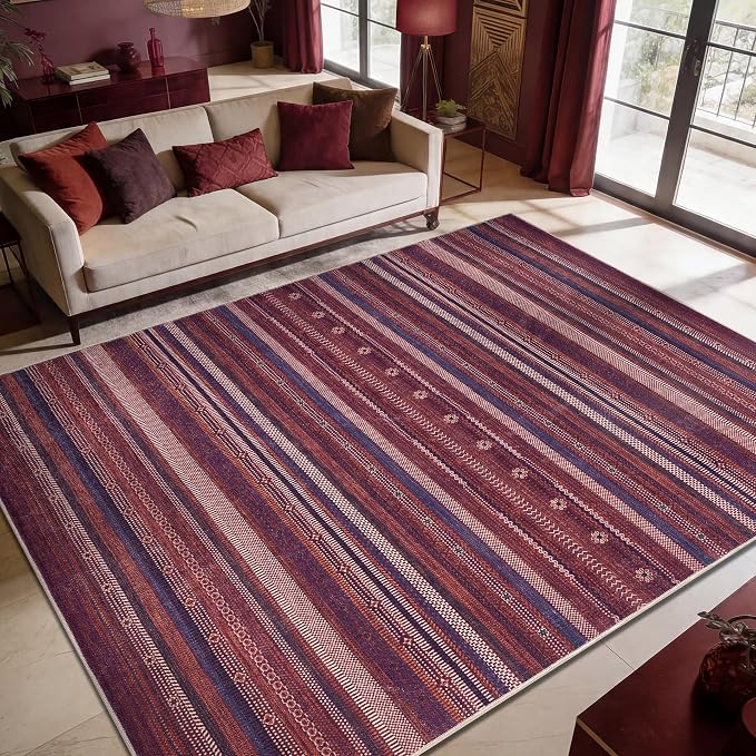 Keen Home Design 10x14 Rug - Machine Washable Area Rug with Non-Slip Backing, Ideal for Living Room, Dining Room, Bedroom - Vintage, Easy Clean, Durable, Low Pile Rug - (9'7" x 14')