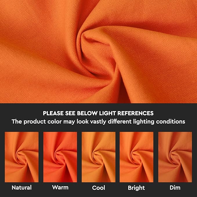 Encasa XO Throw Pillow Covers 18x18 in Set of 2 Orange | No Inserts | Cotton Pillow Covers for Living Room, Bed, Sofa, Couch | Decorative Cushion Covers with Improved Zipper