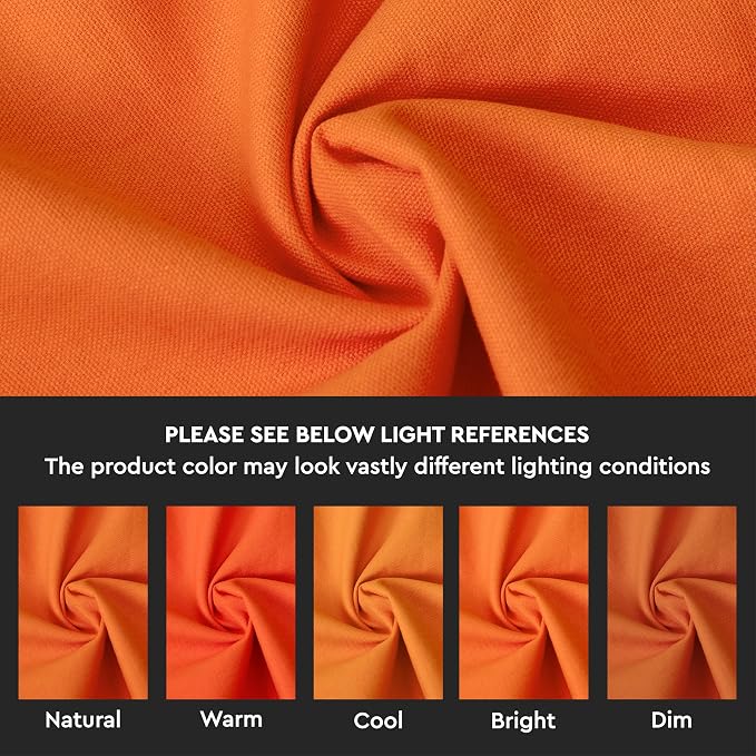 Encasa XO Throw Pillow Covers 20x20 in Set of 2 Orange | No Inserts | Cotton Pillow Covers for Living Room, Bed, Sofa, Couch | Decorative Cushion Covers with Improved Zipper