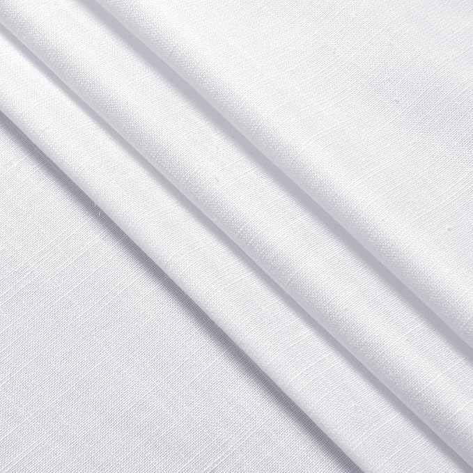 Snow White Linen Curtains 108 Inches Long for Living Room Light Filtering Semi Sheer Curtain Back Tab Luxury Neutral Modern Farmhouse Decor Floor to Ceiling High Window for Bedroom 52x108,2 Panels