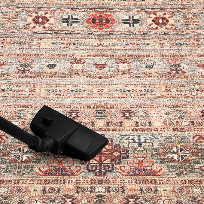 Keen Home Design 30"x144" Rug - Machine Washable Runner with Non-Slip Backing, Ideal for Hallway, Entryway, Kitchen, Laundry Room - Vintage, Easy Clean, Durable, Low Pile Rug - (2'6" x 12')