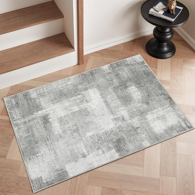 zesthome Washable 2x3 Area Rugs - Door Mat Abstract Rugs for Entrance, Stain Resistant Rugs for Bedroom Kitchen Living Room with Non Slip Backing, Low Pile Home Decor Floor Mat 2x3