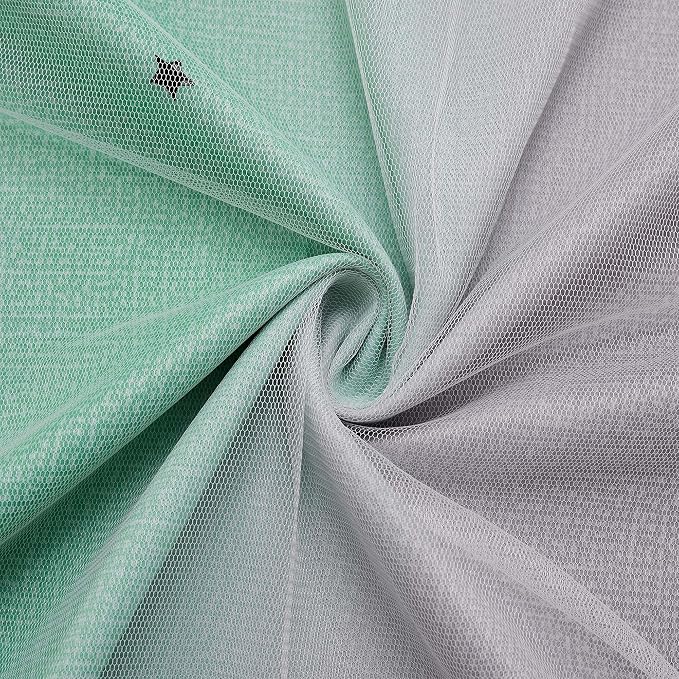 XiDi Blackout Curtains for Bedroom Decor - Rainbow Unicorn Wall Decals for Girl's and Kids' Room - Green Light Grey 34X72 Inch Long 1 Panel