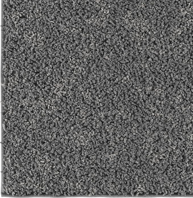 Ottomanson Long Shag Runner Rug 2' x 24', Fluffy Extra Long Hallway Runner with Non-Slip Rubber Backing, Soft Non-Shedding Rug for Corridor, Entryway, Kitchen, Laundry, Gray