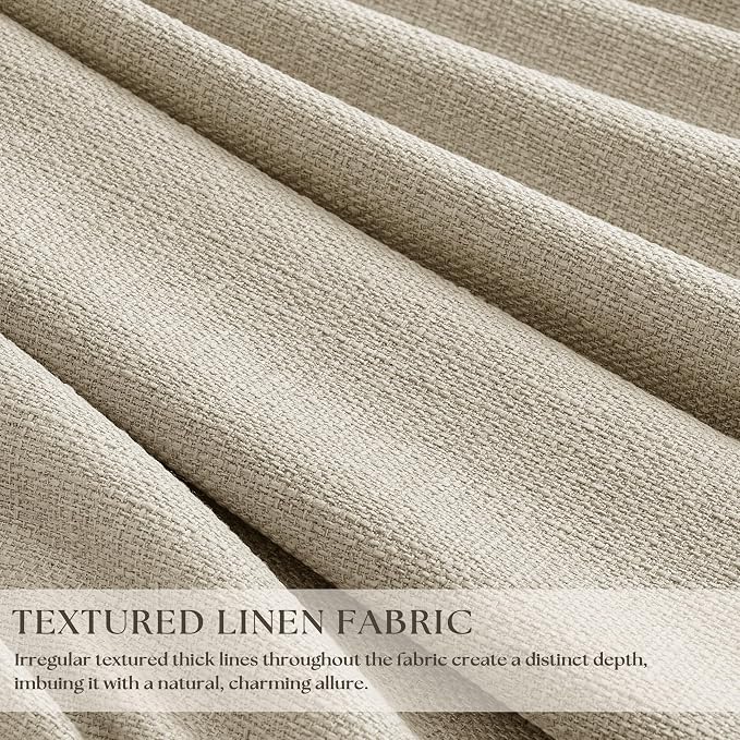 Extra Wide Oatmeal Beige Blackout Sliding Glass Door Curtains 108 Inches Long Memory Trained Pinch Pleated Linen Double Layer Black Out Heat Blocking Curtain 70 Inch Width 108 Inch Length 1 Panel