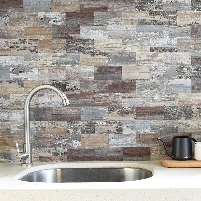 2026 New Upgrade Peel and Stick Backsplash Tile, Peel and Stick 11.34" X 11.57" Wall Tile for Kitchen, Bathroom, Fireplace, Laundry (Nature Light, 10 Packs)