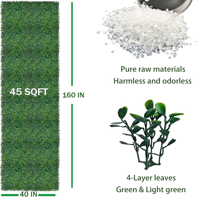 ODTORY Artificial Ivy Privacy Fence Wall Screen: 40X160 in (45 sqft) | UV-Anti Faux Boxwood Roll Panels, Greenery Backdrop, Ivy Vine 4-Layer Leaves Hedges Covering, Indoor Outdoor Green Decor