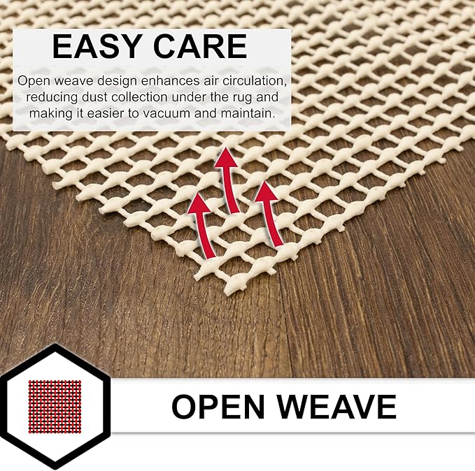 Mohawk Home 2’ x 10’ Non Slip Rug Gripper Utility Rug Pad Grips Keeps Area Rugs in Place - for Hard Floors