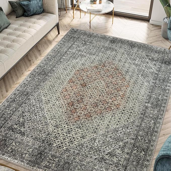 Keen Home Design 36"x60" Rug - Machine Washable Entry Rug with Non-Slip Backing, Ideal for Enteryway, Kitchen, Bathroom, Laundry Room - Vintage, Easy Clean, Durable, Low Pile - (3' x 5')