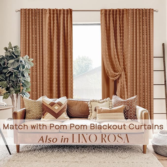 Terracotta Boho Blackout Curtains 84 Inch Long for Bedroom Living Room, Rust Burnt Orange Floral Decorative Patterned Drapes, Rustic Western Farmhouse Black Out Window Panels, Set of 2