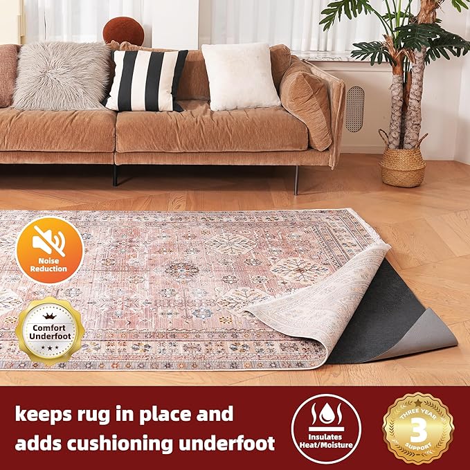 BAGAIL Felt and Natural Rubber Backing Rug Pads 1/8” Thick, 2.5 x 9.5 Ft Non Slip Rug Gripper Keep Rugs in Place, Under Area Rug Protective Cushioned Pads, Carpet Runners, Hardwood Floors Protection