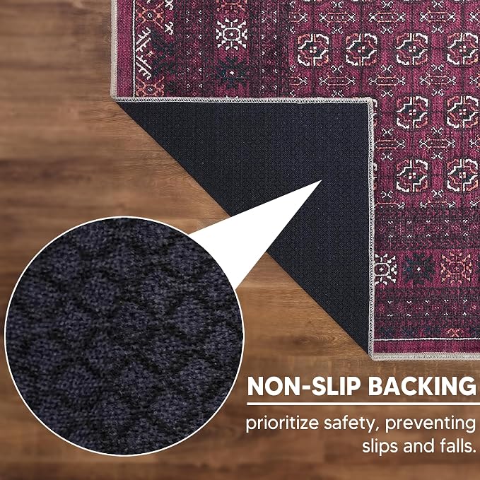 Keen Home Design 2x3 Rug - Machine Washable Entry Rug with Non-Slip Backing, Ideal for Enteryway, Kitchen, Bathroom, Laundry Room - Vintage, Easy Clean, Durable, Low Pile Rug - (2' x 3')