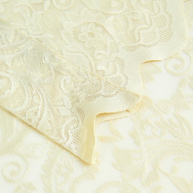 Bujasso Ivory Lace Sheer Curtains 84 inch Vintage Floral Sheer Window Curtain Panels for Living Room Bedroom Romantic Light Filtering Ivory Drapes Window Treatment Sets Grommet Top 2 Panels 54"Wx84"L