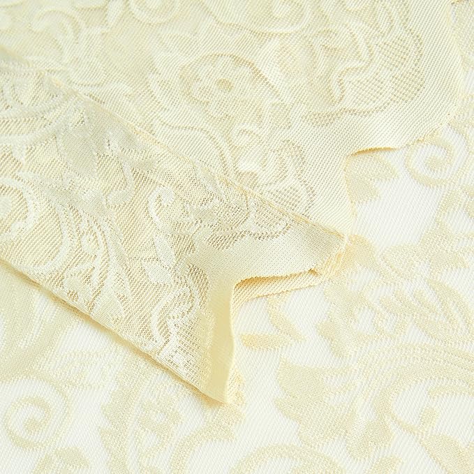 Bujasso Ivory Lace Sheer Curtains 84 inch Vintage Floral Sheer Window Curtain Panels for Living Room Bedroom Romantic Light Filtering Ivory Drapes Window Treatment Sets Rod Pocket 2 Panels 54" Wx84 L