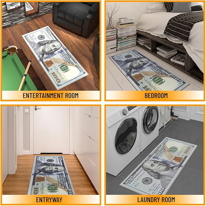 Ottomanson Rugs for Living Room, Bedroom - Non Slip Durable Large Floor Carpet for High Traffic Areas - Indoor Rug for Dining Room Kitchen Kids Playroom, 1'8" x 4'5" (Runner), New $100 Multicolor