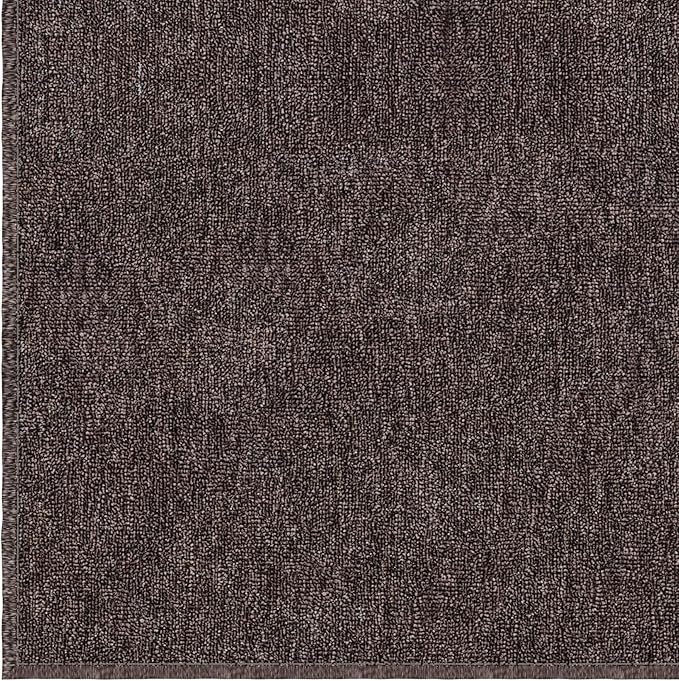 Ottomanson 20" x 59" Ultra-Thin Hallway Runner Rug - Durable Non-Slip Carpet for High-Traffic Areas - Fits Under Doors for Seamless Entry - Ideal for Kitchen, Entryway, Bedroom & Living Room, Brown