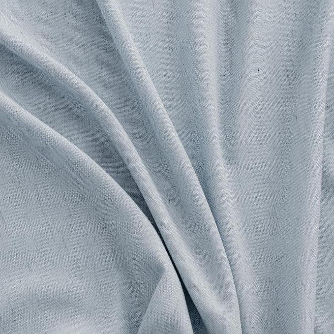 MIULEE Non-See-Through Privacy Linen Curtains 2 Panels, Chambray Blue Light Filtering Window Curtains Farn House Textured Back Tab Semi Sheer Drapes for Bedroom Living Room 90 Inches Long Light Blue