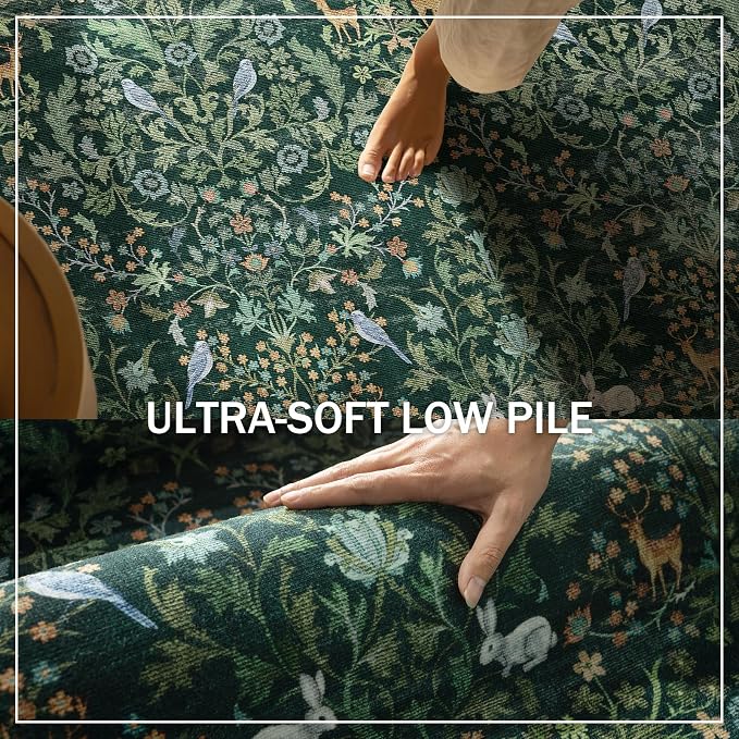 Washable Runners for Hallways Kitchen Rugs: 2'6"x8' Runner Rug Stain Resistant Non Slip Low Pile Soft Carpet Runners Rug for Entryway Hallway Bedroom Kitchen Indoor Laundry Room
