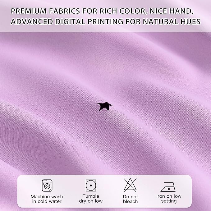 XiDi Purple Curtains for Girls Bedroom 2 Panels 72 Inches Long Hollow-Out Star Kids Nursery Blackout Curtains Princess Mermaid Wall Decor Double Layer Grommet Window Drapes Lilac Purple W34 x L72