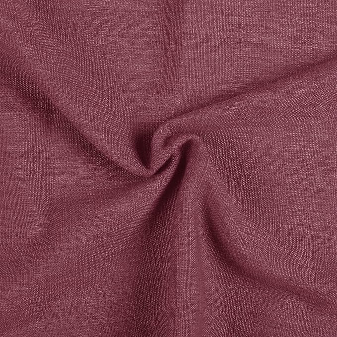 TWOPAGES 26" W x 45" L Linen Blend Cafe Curtains for Kitchen Window, Light Filtering Pinch Pleated Tier Curtains, Modern Farmhouse Half Window Curtains for Small Window, Red Wine, 2 Panels