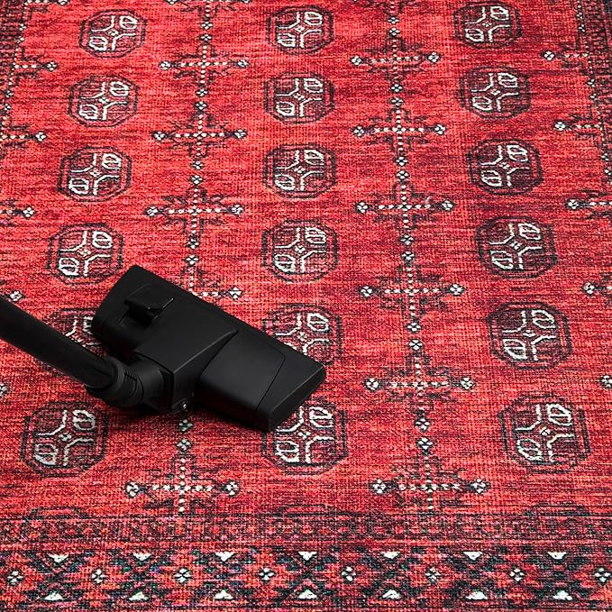 Keen Home Design 48"x72" Rug - Machine Washable Area Rug with Non-Slip Backing, Ideal for Living Room, Dining Room, Bedroom - Vintage, Easy Clean, Durable, Low Pile Rug - (4' x 6')