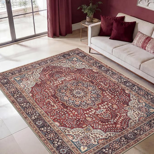 Keen Home Design 3x5 Rug - Machine Washable Entry Rug with Non-Slip Backing, Ideal for Enteryway, Kitchen, Bathroom, Laundry Room - Vintage, Easy Clean, Durable, Low Pile Rug - (3' x 5')