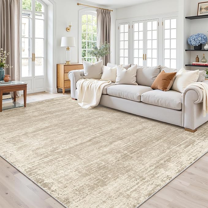 zesthome 8x10 Area Rugs for Living Room, Non-Slip Backing Washable Rug, Modern Abstract Area Rug, Stain Resistant Rugs for Bedroom, Ultra-Thin Large Area Rugs, Area Rug 8x10