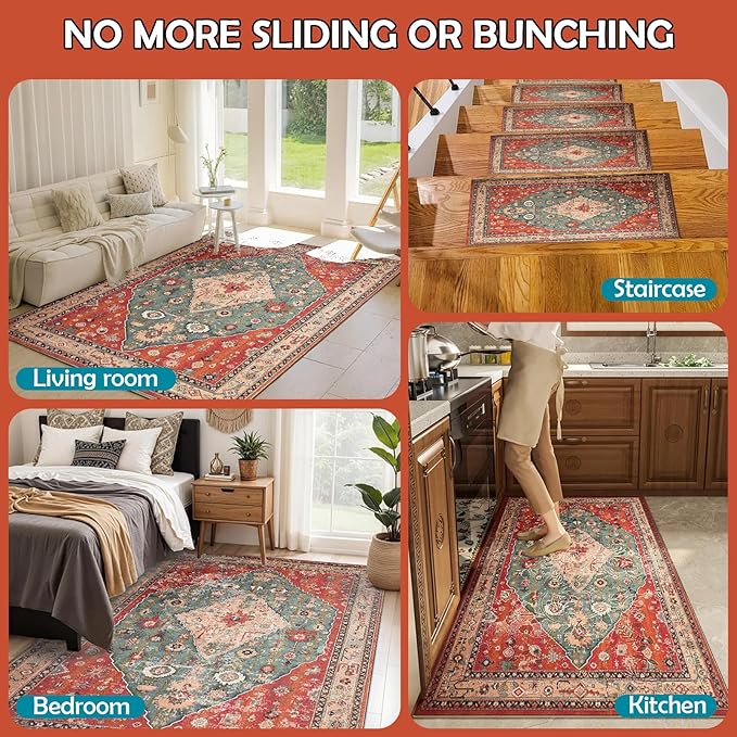 Waterproof Rug Pad, 9x12 Ft Under Area Rug Carpet Pad, Non Slip Rug Pads for All Floors and Hardwood Floors Finishes, Keep Carpets in Place Soft and Prevent Rug from Wrinkling or Buckling