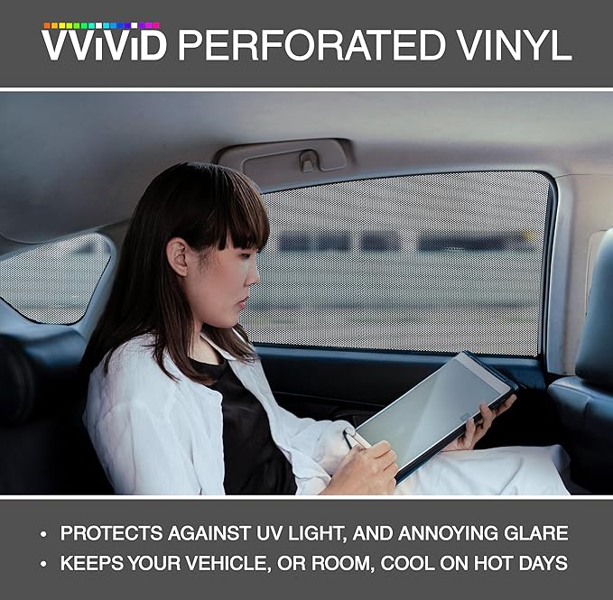 VViViD One-Way Perforated Vinyl Privacy Window Film Adhesive Glass Wrap Roll (2ft x 54 Inch)