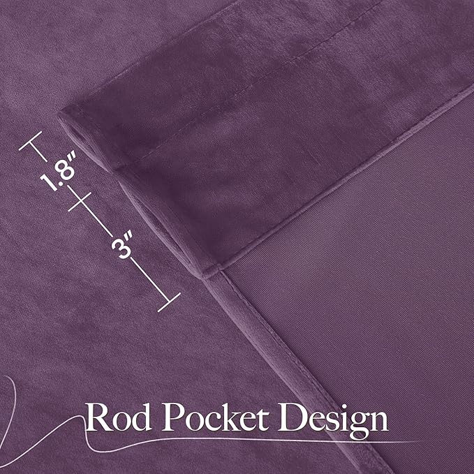 NICETOWN Lavender Purple Velvet Curtains 84 inches Long for Office Studio Office Infant, Thick and Smooth Classical Elegant Room Darkening Home Decor Window Treatments, 2 Pieces, 52" W by 84" L