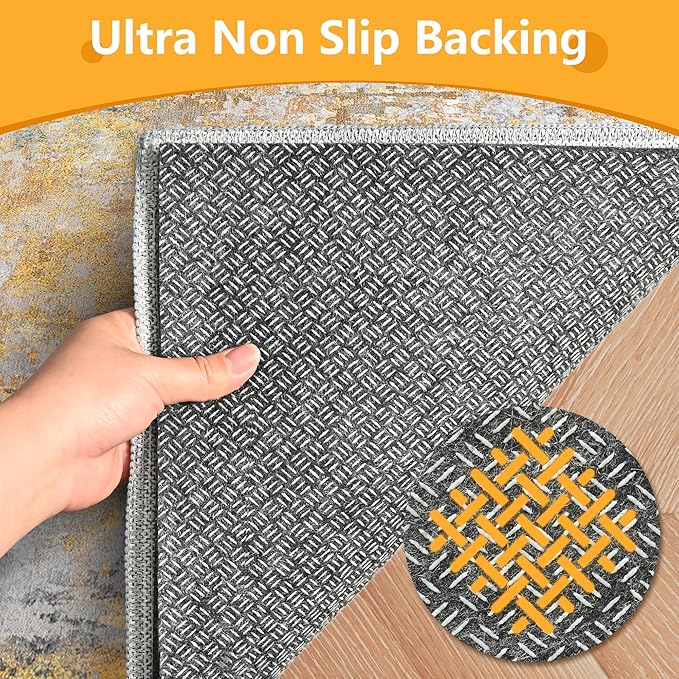 5x7 Non Slip Rug Pad Gripper, 1/8" Thick Cushioned Carpet Pads for Hardwood Floors, Felt and Silicone Backing, Under Area Rugs Anti Skid Mat Keep Rugs in Place