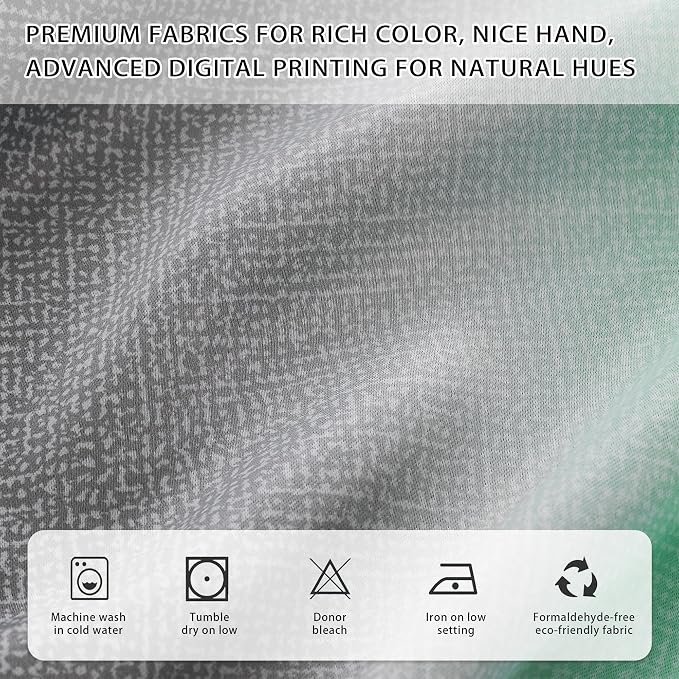 XiDi Girls Curtains for Bedroom 96 Inches Long 2 Panels Green Grey Rainbow Blackout Curtains for Little Girl Kids Room Decor Living Room, Princess Unicorn Wall Decals Grommet Drapes 52x96