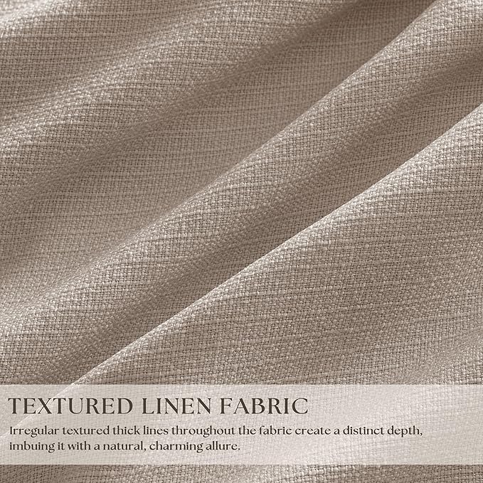 70 Inch Extra Wide Blackout Curtain 90 Inches Long for Living Room Pinch Pleated Thick Linen Thermal Insulated Drapes Back Tab Burlywood Birch 100% Black Out Curtain for Bedroom Large Window 1 Panel