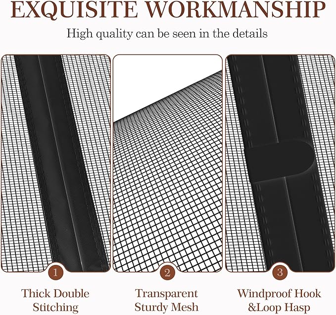 Yotache Magnetic Screen Door Fits Door Size 72"x96", Screen Size 74"x97" Double-Sided Opening Reinforced Mesh with Strong Magnets for Balcony, French, Sliding Glass Door