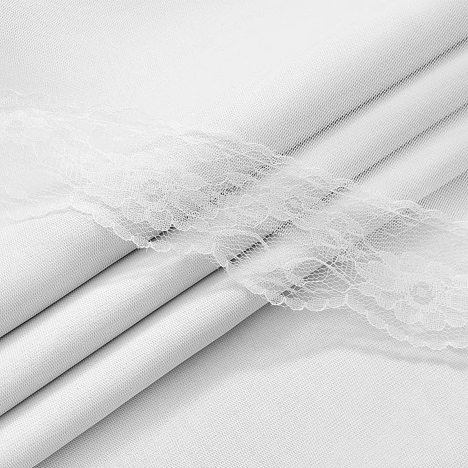 XiDi White Blackout Curtains with Sheer Overlay for Bedroom 63 Inches Long 2 Panels 100% Black Out Double Layer Curtains Thermal Insulated Room Darkening Grommet Short Drapes Greyish White 52W x 63L