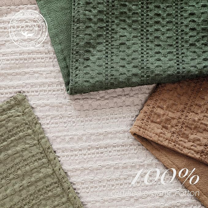 Foindtower Set of 2 Decorative Cotton Waffle Weave Throw Pillow Covers Euro Shams Cushion Covers Accent European Pillowcase for Bed Couch Sofa Bedroom Living Room Home Decor 26×26 Inch Dark Green