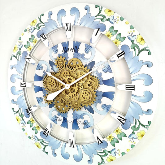 The Gears Clock Wall Clock Italy Collection with Moving Gears (Ravello, 36 inch Round)