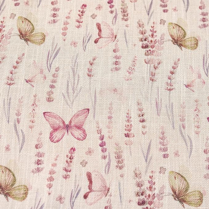 Deeprove Kitchen Curtain Valance Short for Window Bedroom Bathroom Garden Cafe Sink Closet Nursery Room, Lavender Purple Flower Butterfly Print Vintage Spring Summer Country, 1 Panel 52" W x 18" L