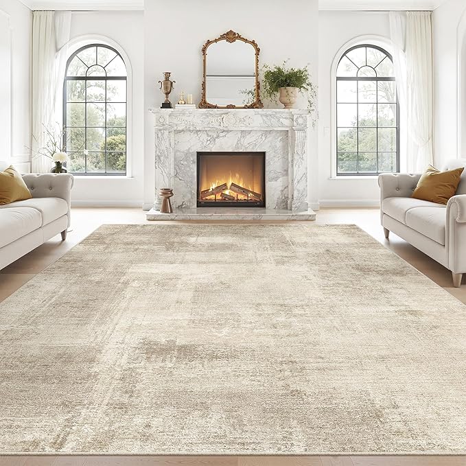 zesthome 9x12 Area Rugs for Living Room, Non-Slip Backing Washable Rug, Modern Abstract Area Rug, Stain Resistant Rugs for Bedroom, Ultra-Thin Large Area Rugs, Area Rug 9x12