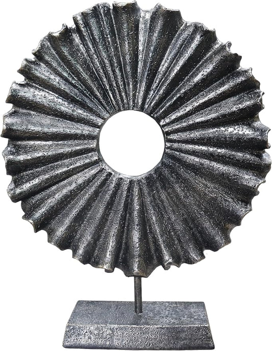 Modern Abstract Round Decorative Sculpture, Dining Living Room Desk Decor,Geometric Home Decor Statues,Shelf Top Decor Aesthetics, Coffee Tables or Office Shelves（Bronze Colored）