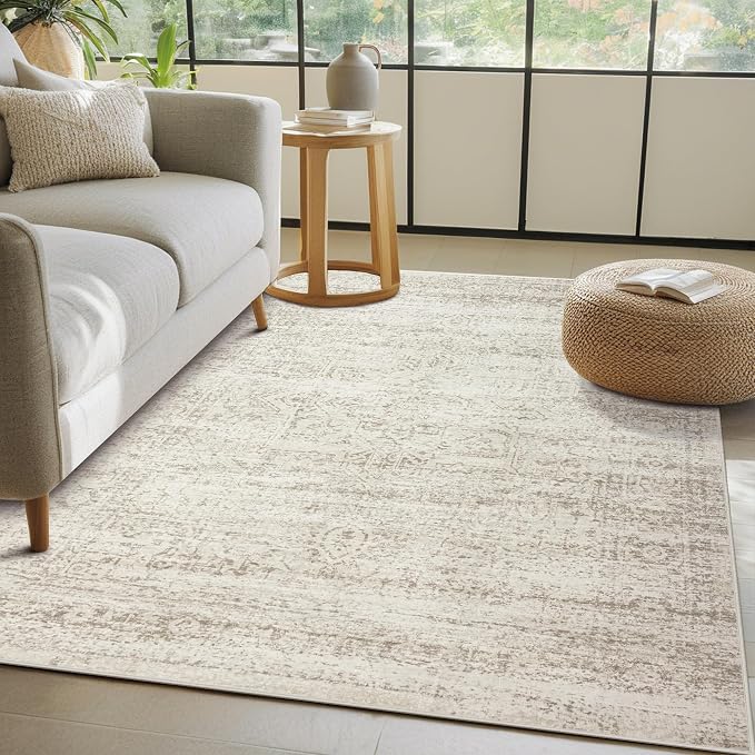 Srugn Washable Rugs 3x5 Area Rugs for Living Room,Bedroom- Non Slip Vintage Entryway Rug for Indoor Entry,Kitchen,Bathroom,Kids Girls Room,Home,Office,Ultra Soft Faux Wool Laundry Room Small Carpets