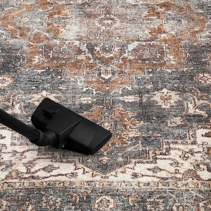 Keen Home Design 48"x72" Rug - Machine Washable Area Rug with Non-Slip Backing, Ideal for Living Room, Dining Room, Bedroom - Vintage, Easy Clean, Durable, Low Pile Rug - (4' x 6')