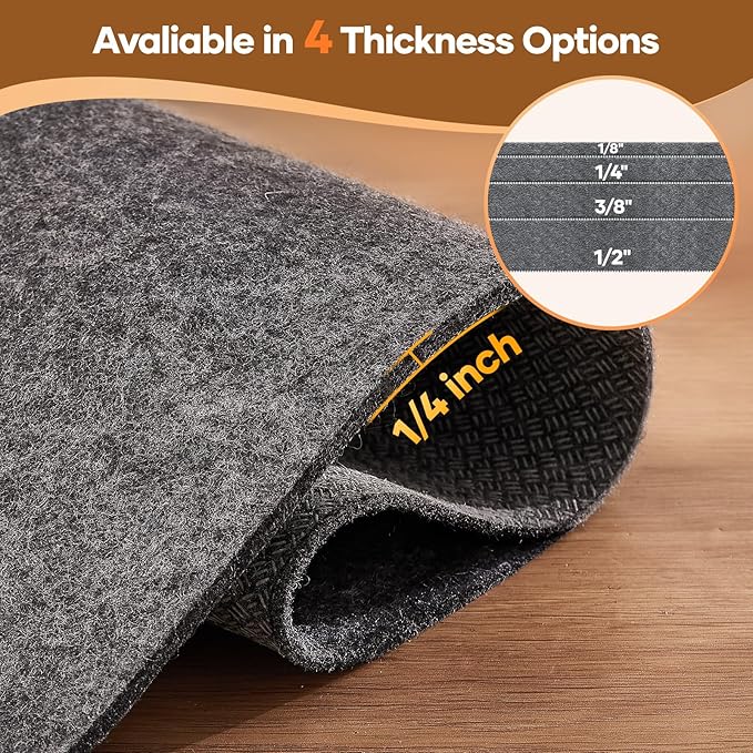Veken Non Slip Cushioned Runner Rug Pad Gripper 2.5x9.5 Ft, Felt and Silicone Back, 1/4" Thick Carpet Liner for Hardwood Floors and Finishes, Under Area Rugs Anti Skid Mat, Keep Rugs Safe and in Place