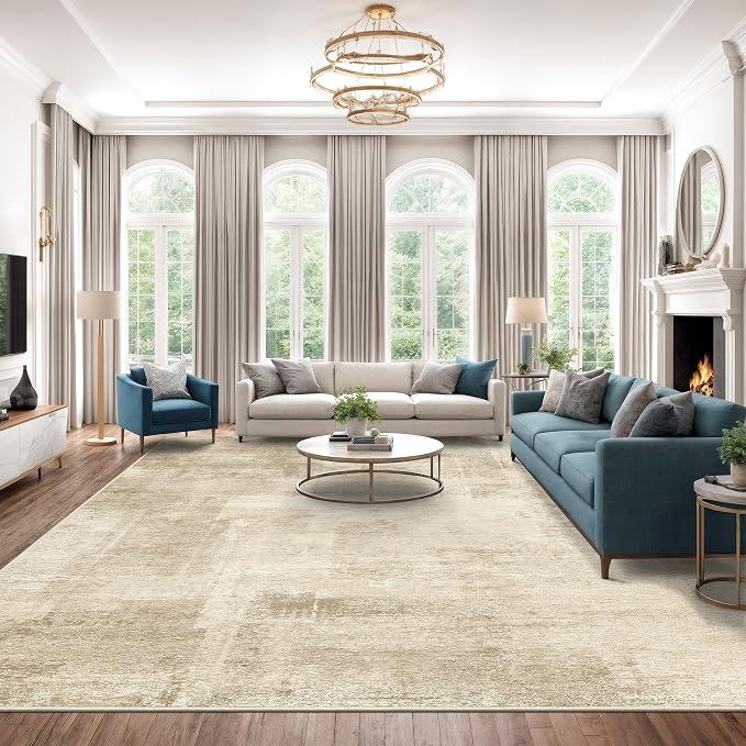 zesthome 10x14 Area Rugs for Living Room, Non-Slip Backing Washable Rug, Modern Abstract Area Rug, Stain Resistant Rugs for Bedroom, Ultra-Thin Large Area Rugs, Area Rug 10x14
