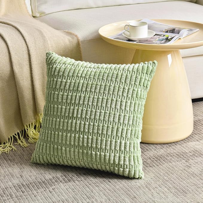 Fancy Homi 4 Packs Decorative Throw Pillow Covers for Living Room Couch Bed, Modern Farmhouse Boho Home Décor Accent Cushion Case, 18" x 18", Yellow Green Series