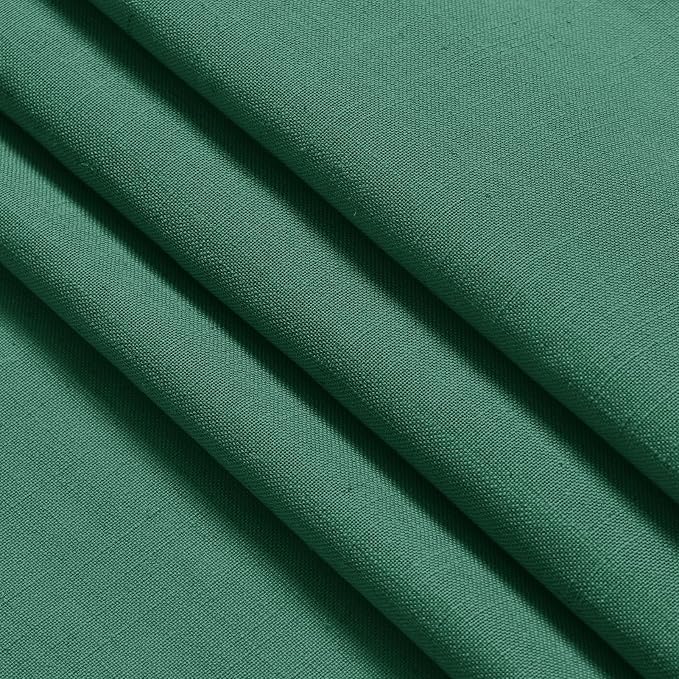 Dark Green Linen Curtains 72 Inch Length for Living Room Sheer Lightweight Door Drapes 2 Panels Set for Kids Bedroom Light Filtering Back Tab Rod Pocket Curtain for Kitchen Protect Privacy 52x72