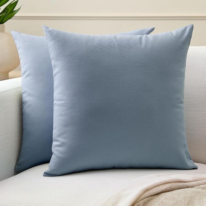 Encasa XO Throw Pillow Covers 18x18 in Set of 2 B Grey | No Inserts | Cotton Pillow Covers for Living Room, Bed, Sofa, Couch | Decorative Cushion Covers with Improved Zipper