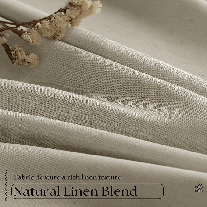 Pinch Pleated Blackout Curtains 60 Inches Wide 96 Inches Long for Bedroom Living Room Darkening Linen Blend Large Window Curtains Thermal Soundproof Neutral Drapes Taupe Burlywood Birch 60x96 1 Panel