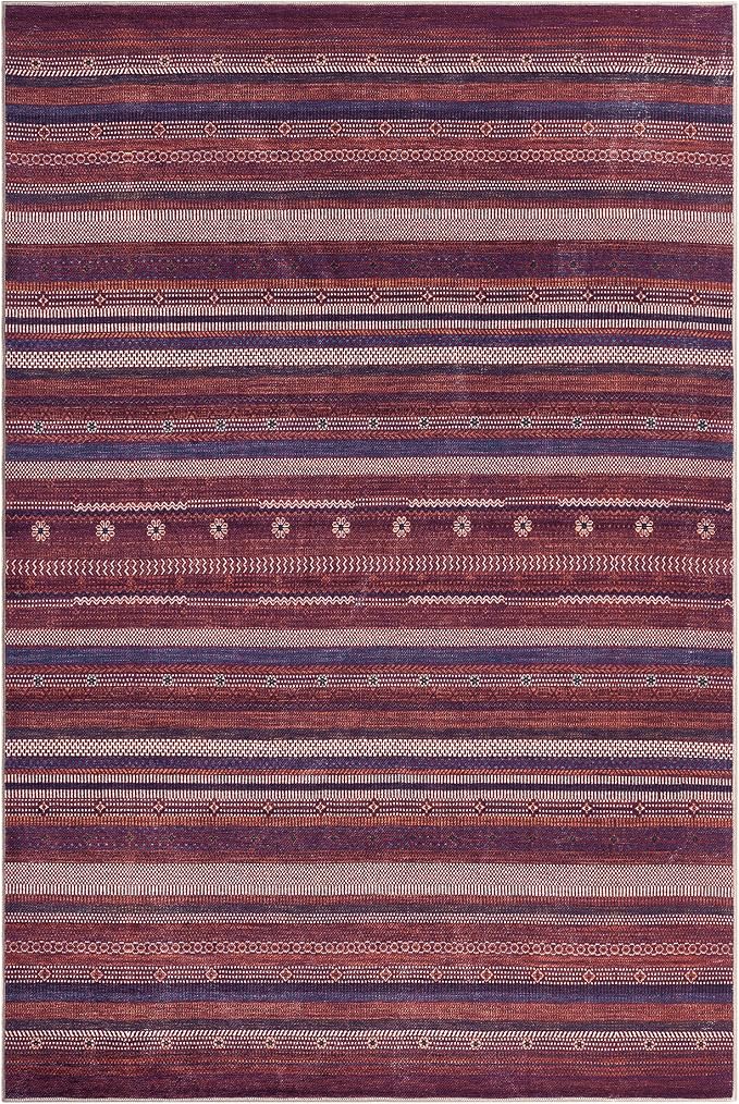 Keen Home Design 9x12 Rug - Machine Washable Area Rug with Non-Slip Backing, Ideal for Living Room, Dining Room, Bedroom - Vintage, Easy Clean, Durable, Low Pile Rug - (9' x 12')